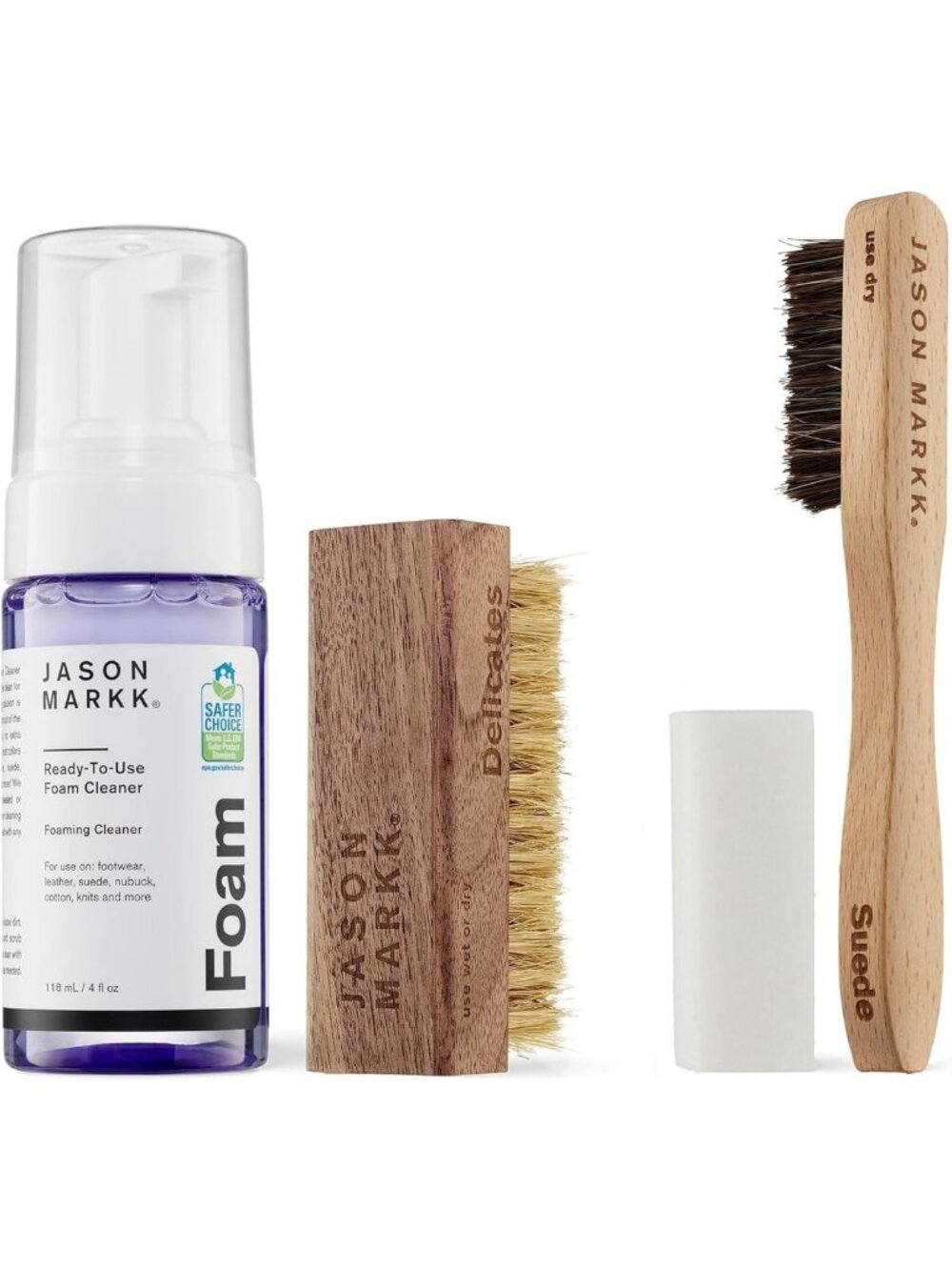 Ultimate 4-Piece Sneaker Cleaning Kit - Foam, Suede Brush, Stain Eraser & More!